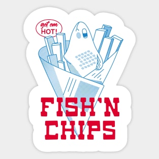 Retro Fish and Chips Design - English Food Sticker